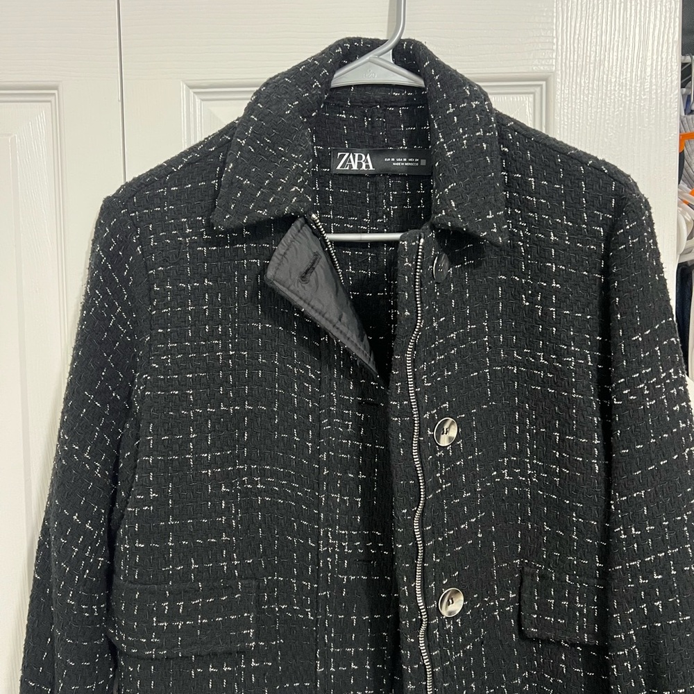 Zara Black Trench Coat Classic Design